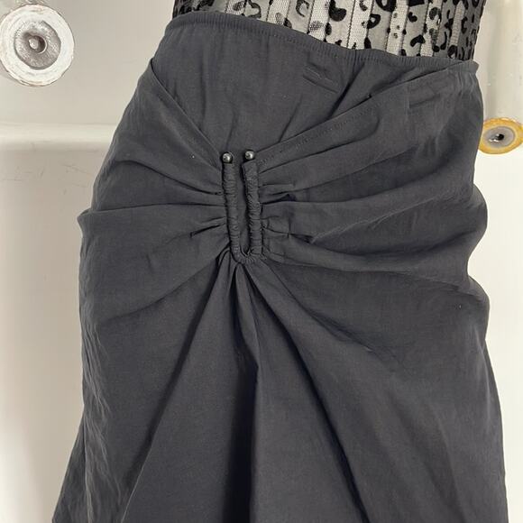 A.L.C. Black Mini Skirt Asymmetrical Ruching Construction  with U-ring Detail - Picture 8 of 11